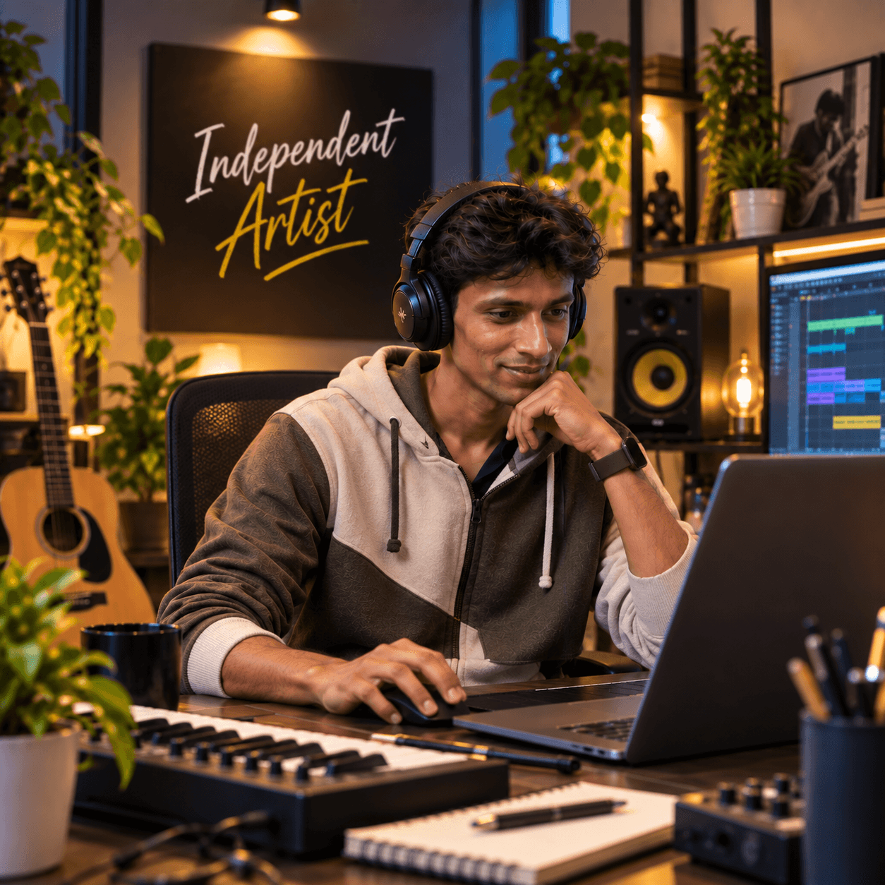 Venkatesh composing independent Tamil music with AI tools